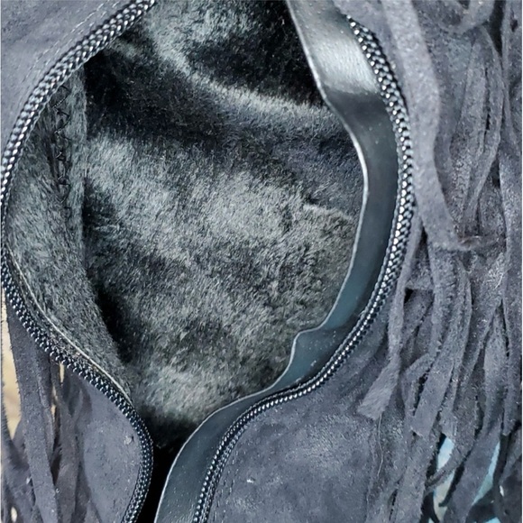 Black 4 Layer Fringe Stiletto Over the Knee Boots Catwalk Sexy 6M NWOT - Picture 10 of 11